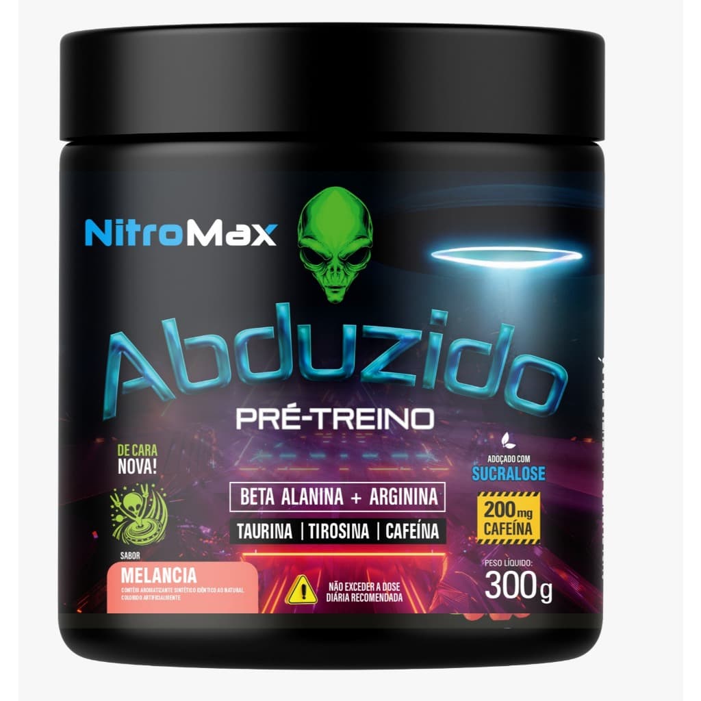 Pré-Treino Abduzido NitroMax 300g - 200mg Cafeína Beta-Alanina Arginina Pump