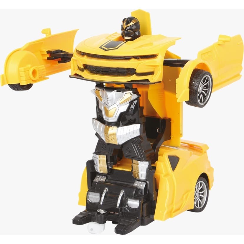 Carro Transformer Amarelo Carrinho de Controle Remoto Vira Robo