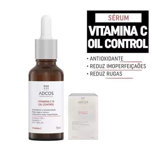 Sérum Vitamina C 15 Oil Control Antioxidante 15ml Adcos