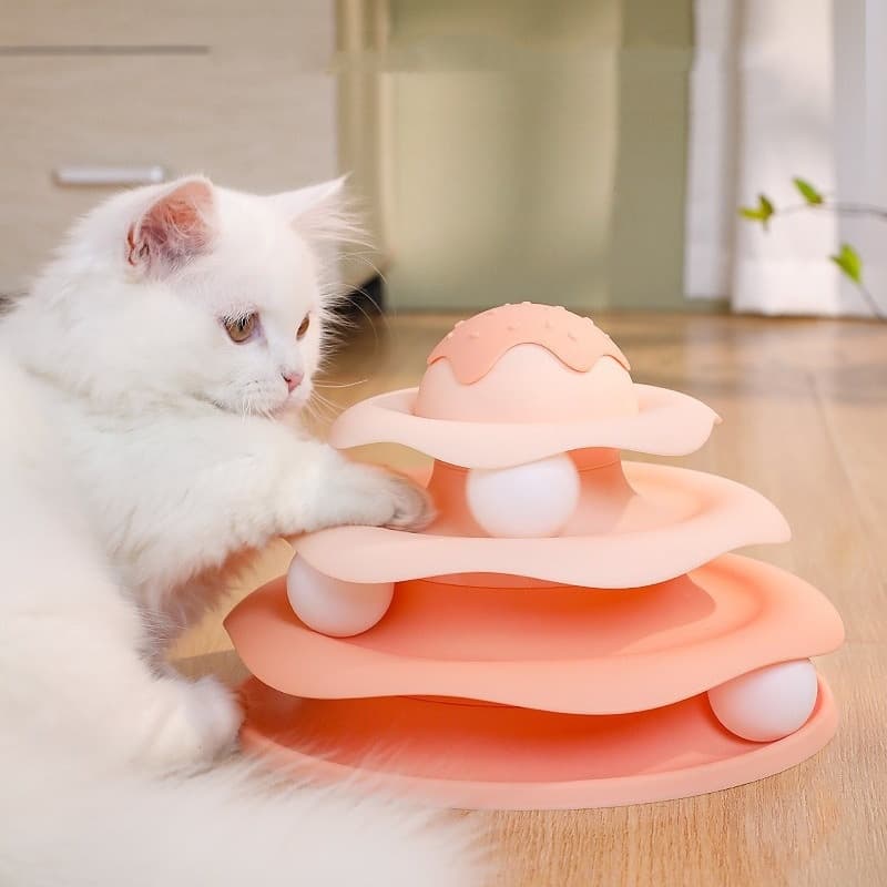 Brinquedo Interativo Para Gato Torre Com Bolinhas 4 Niveis Pet 07A10001