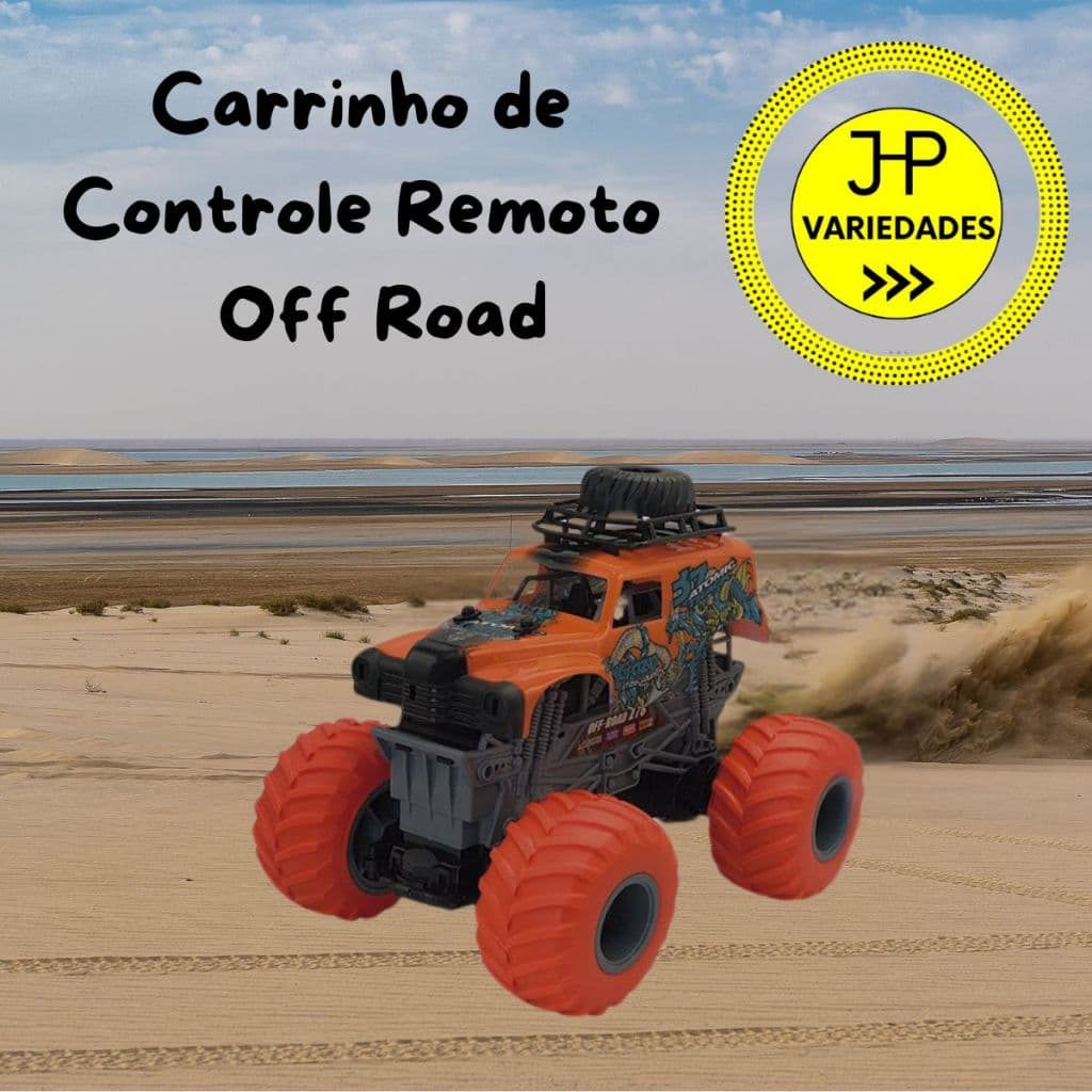 Carrinho de Controle Remoto Reforçado Off Road Função Total Aventura Radical Presente Criança