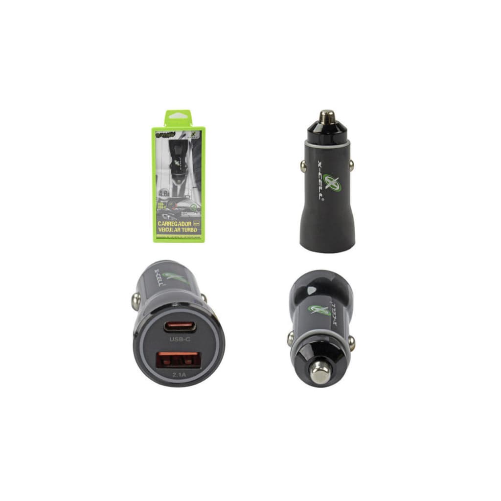 Carregador Veicular Turbo USB+USB-C