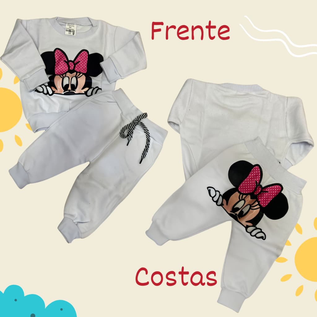 Conjunto de Moleton Flanelado Menina Bebê Infantil Premium
