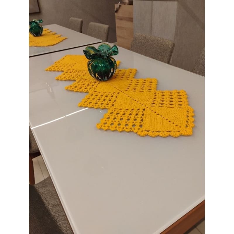 Trilho Caminho de Mesa Crochê Feito a mão Barbante Artesanal coisas diferentes para casa Centro