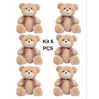 KIT C/6 URSOS ARTICULADO 25CM EM PÉ MOVIMENTOS DECORAÇÃO FESTAS CESTAS PRESENTES BEBÊS