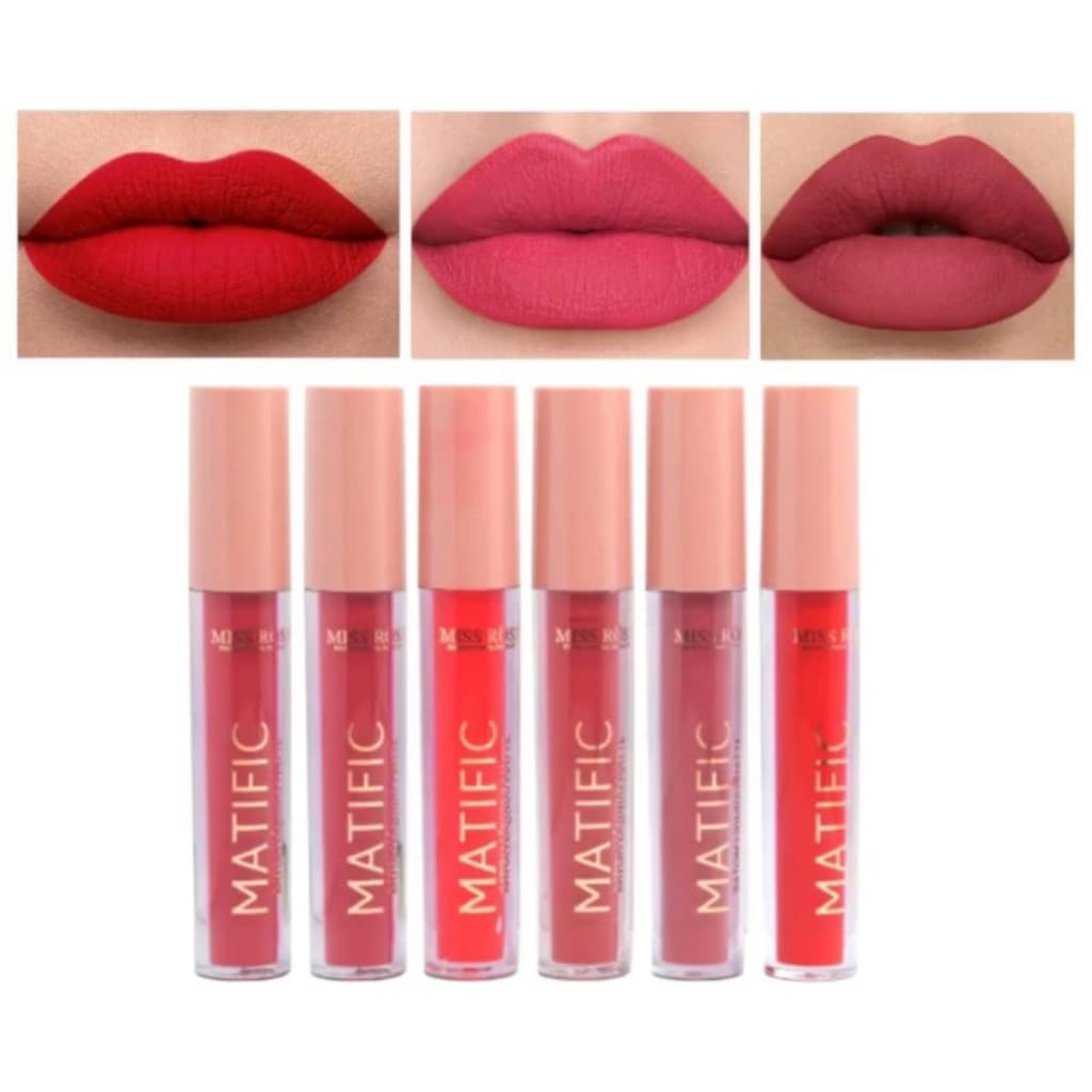 Batom Líquido Matte Lip Gloss Alta Cobertura Miss Rôse Matific Matte
