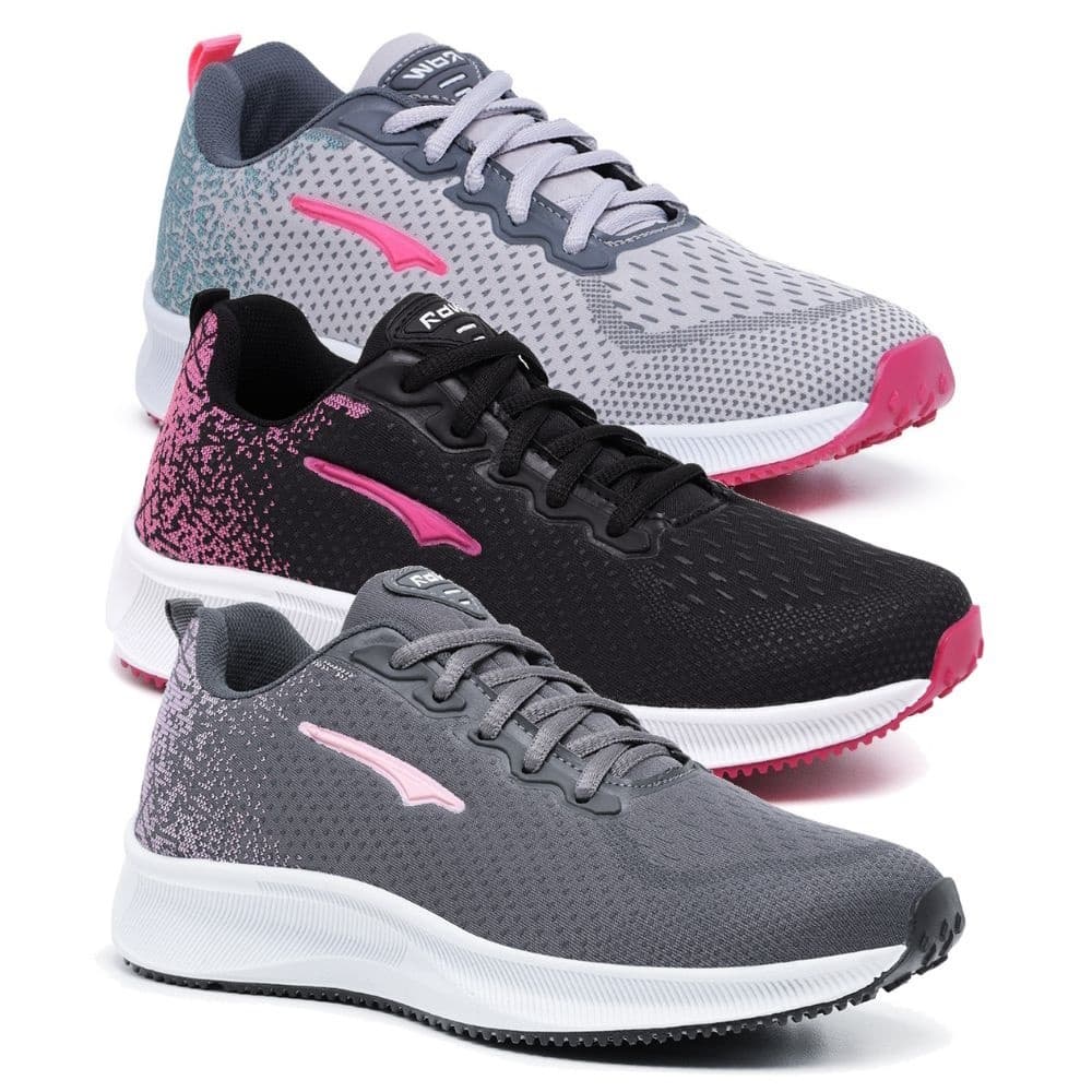 Kit 3 Tenis Feminino Academia Caminhada Esportivo Leve Macio Dia Dia Lançamento
