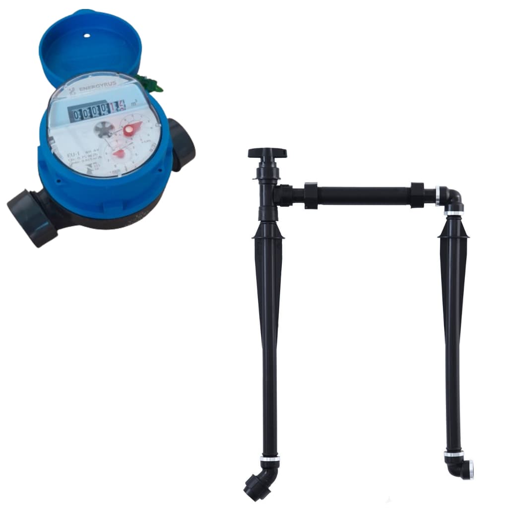 Kit Cavalete Completo + Relógio Agua Hidrômetro Cavalete Medidor 3/4 Dn20 Qn1,5