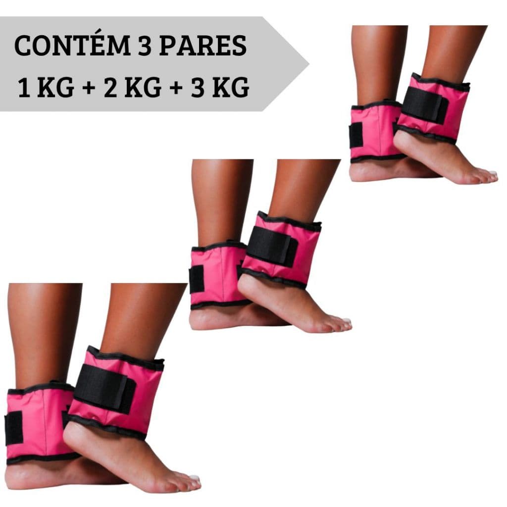 Kit Caneleira De Peso Profissional 1 Kg + 2 Kg + 3 Kg Treino Musculação Em Casa