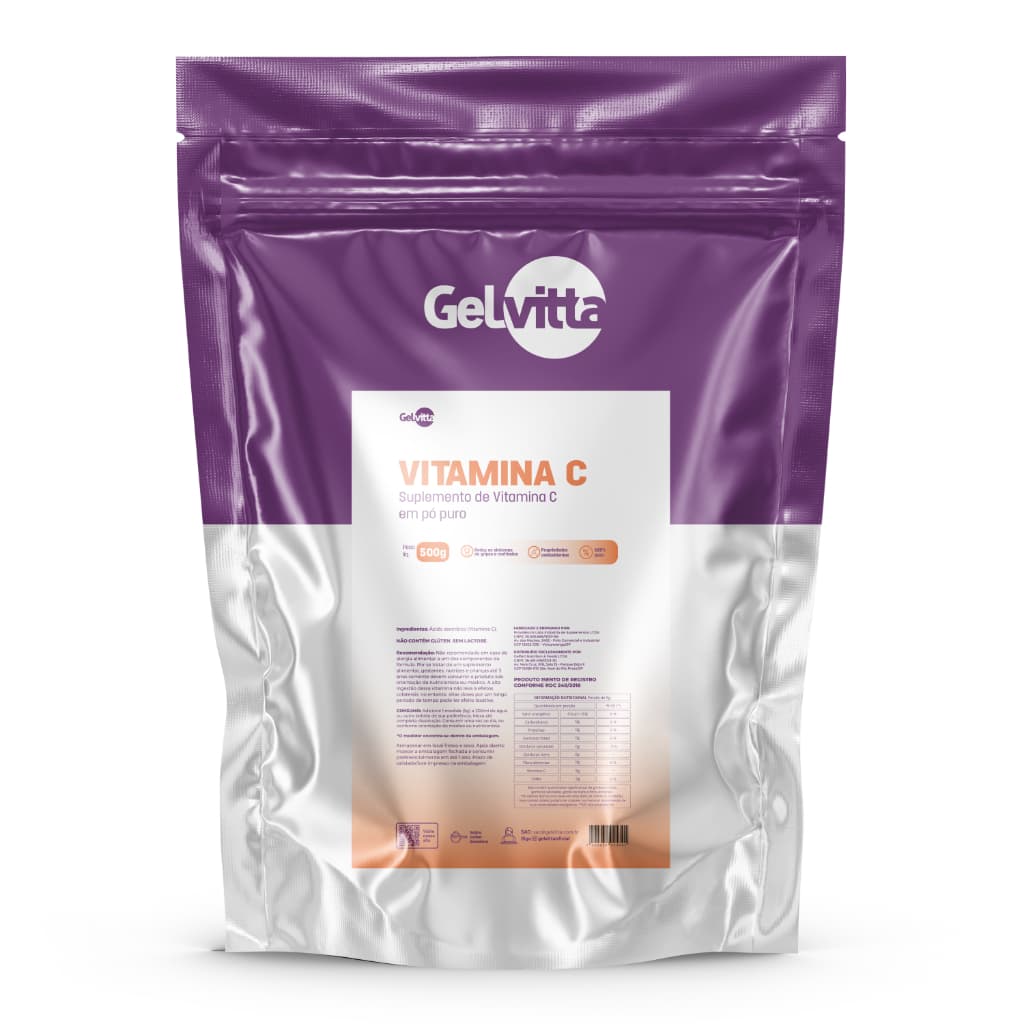 Vitamina C em pó pura 1 Kg Concentrada Imunidade Suplementos