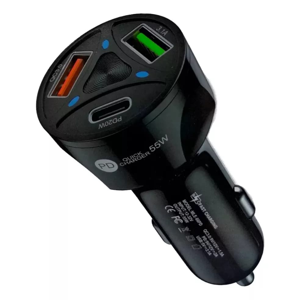 Carregador Veicular Quick Charger 3.0 + Pd 55w