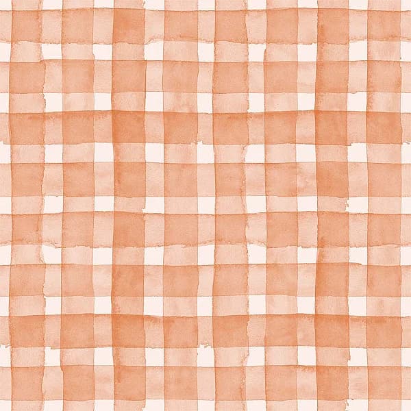 Tecido Patchwork Digital Xadrez Aquarela Peach D1101