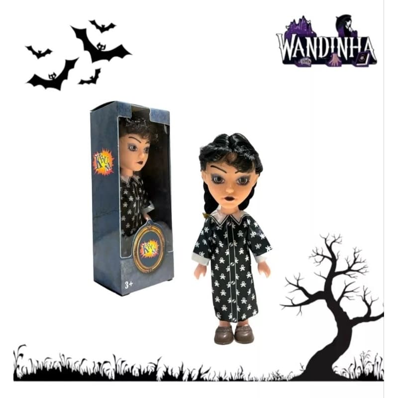 Boneca 15cm Wednesday Addams Articulada