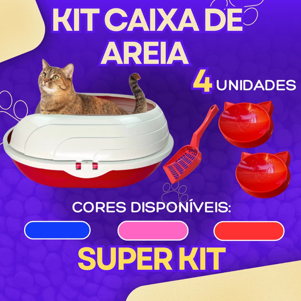 Caixa de Areia Sanitária Bandeja Higiênica Furba Prime Com arco KIT para Gatos FURAÇÃO PET