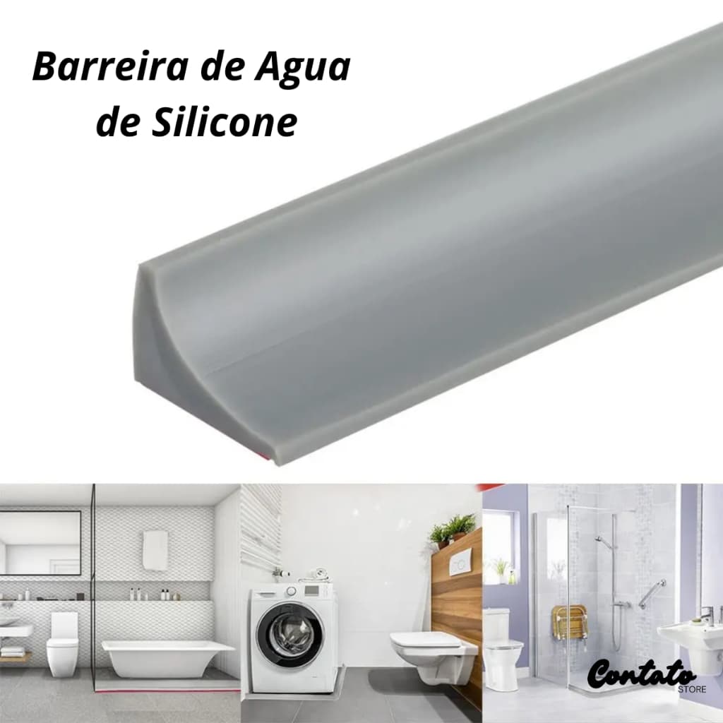 Soleira De Silicone Barreira De Água Pia, Box, Balcão, 1.00 metro + Cola