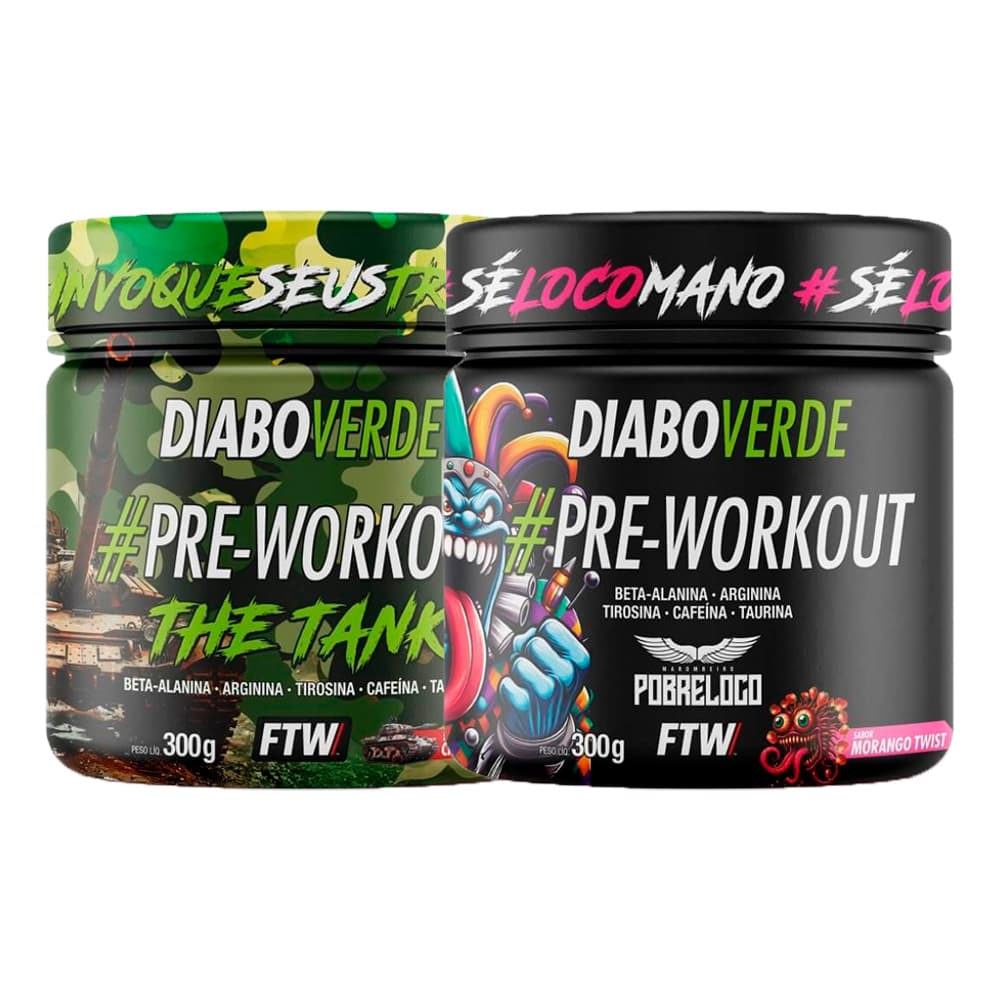 Kit 2 Pré Treino Diabo Verde Insano 300g - Ftw