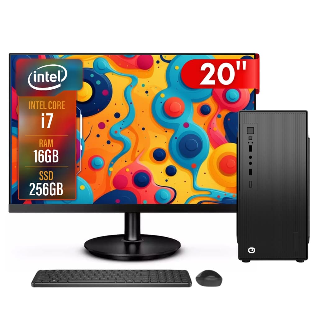 Computador Completo 2Eletro Fast Intel Core i7, 16GB, SSD 256GB, Bivolt, Monitor 20" LED CD2E-0116FA