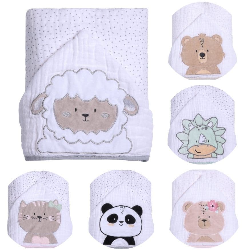 Toalha De Banho Bebe Infantil Soft Tecido Fralda Grossa Touca Capuz  Papi Ovelha Gil Recem Nascido