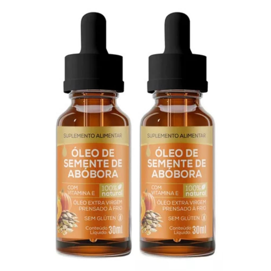 Kit 2 Óleo Semente De Abóbora + Vitamina E Gotas