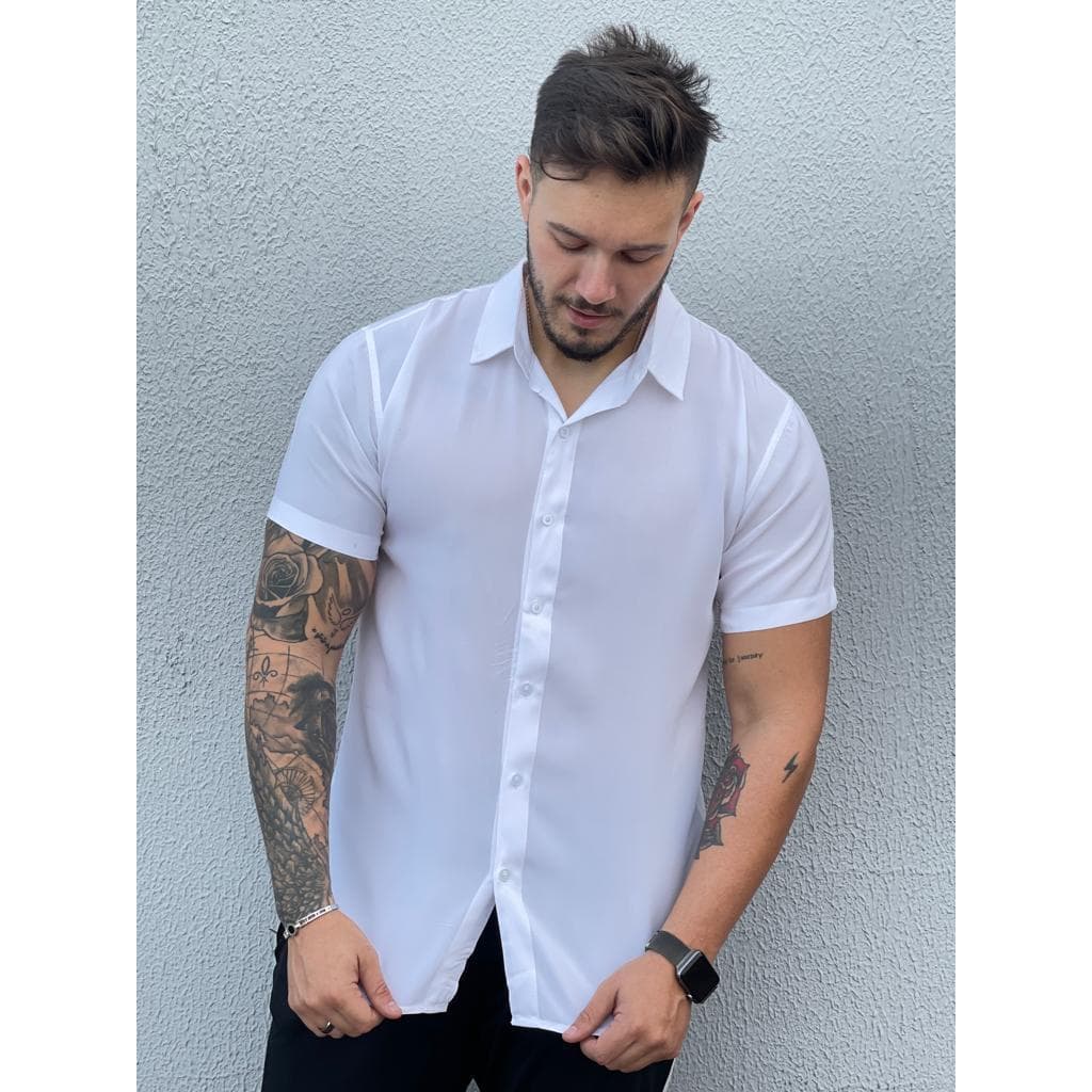 Camisa Social Masculina Slim Lisa Estilosa