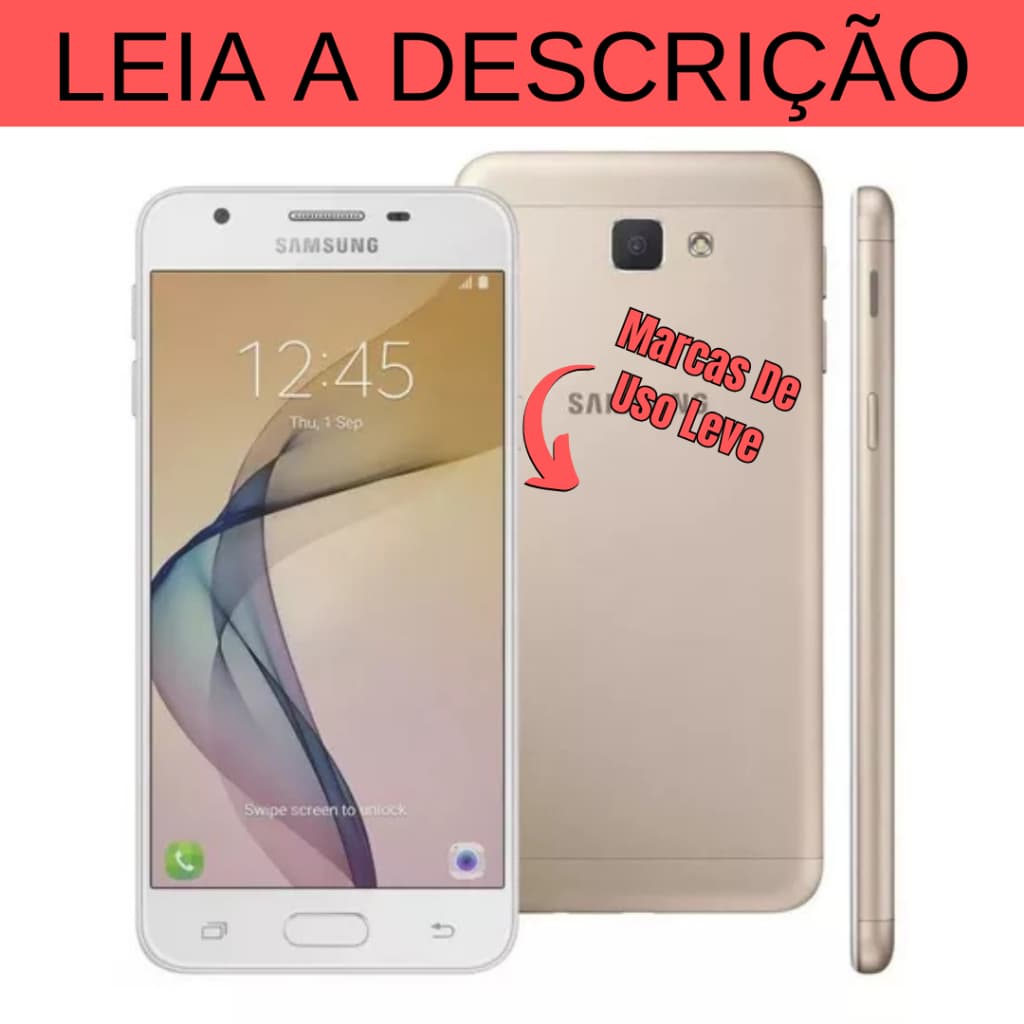 J5 PRIME 32GB USADO Samsung Galaxy 2GB de RAM 2 Chips Original Celular Simples (Leia a Descrição) Leves Marcas de Uso