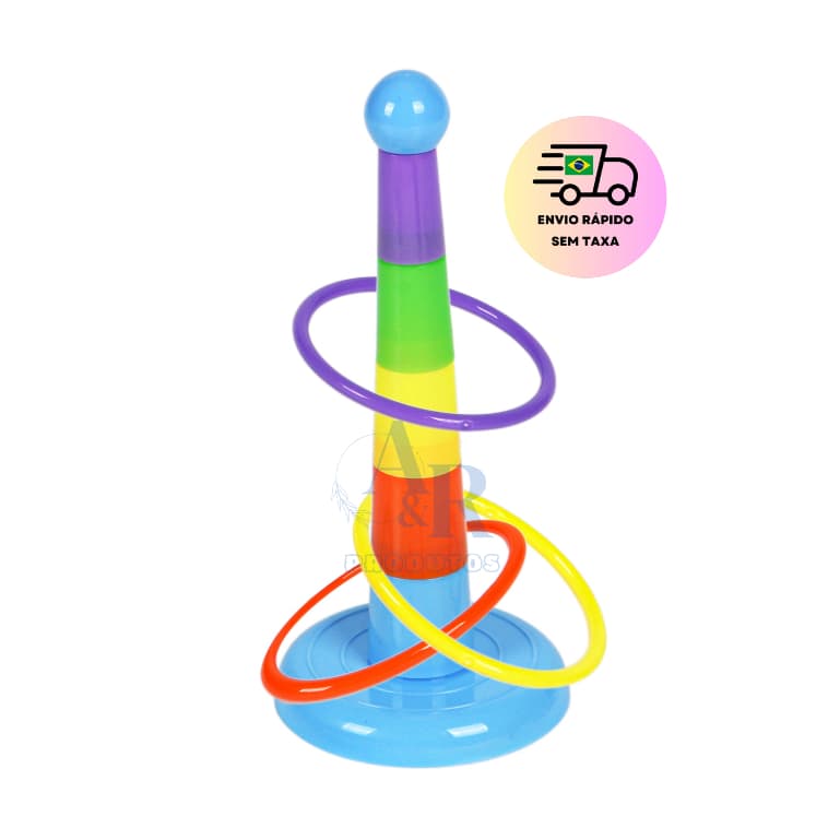 Brinquedo Educativo Lança Argola Brinquedo para Toda Familia Presente Menino Menina