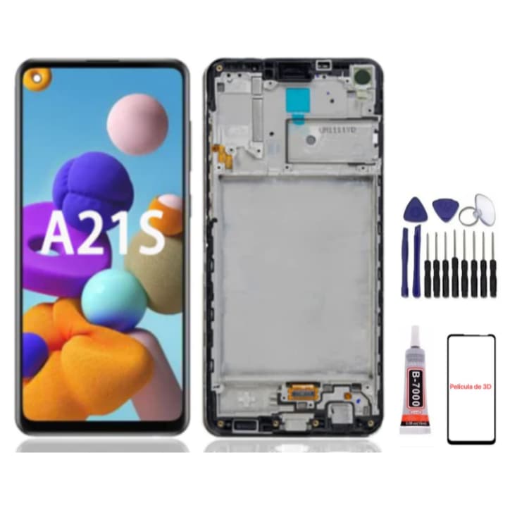 Tela LCD Display Touch Frontal Compativel Galaxy A21s A217 Sem Aro / Com Aro