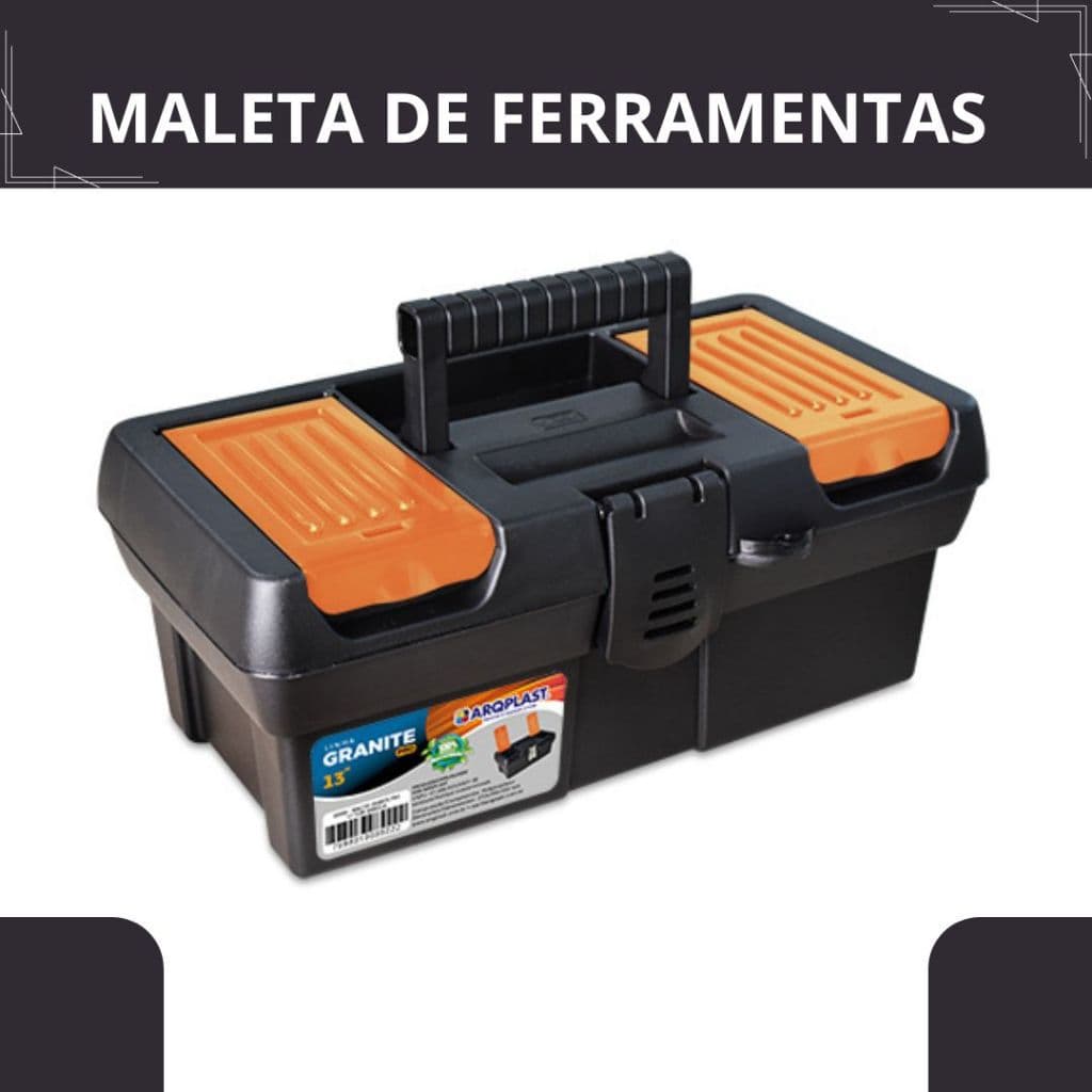 Maletas de Ferramentas Granite com Bandeja de Organização – Ideal para Ferramentas ou Itens de Pesca