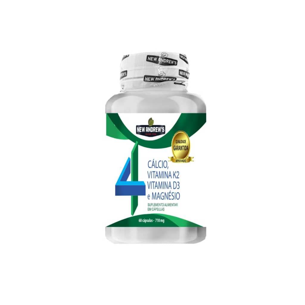 Cálcio , vitamina k2 , vitamina d3 e magnésio 60 cápsulas