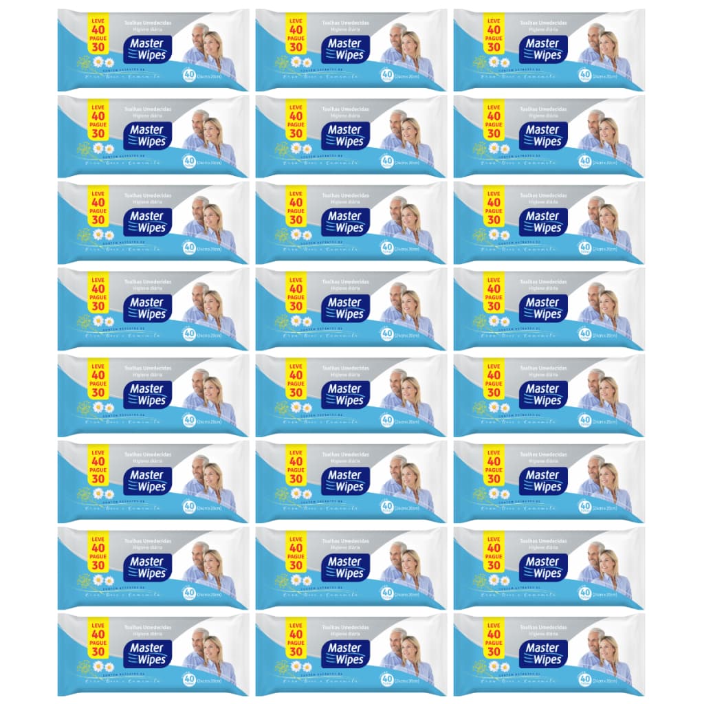 Toalha Umedecida Adulto Master Wipes 960 Folhas (24undX40fls)