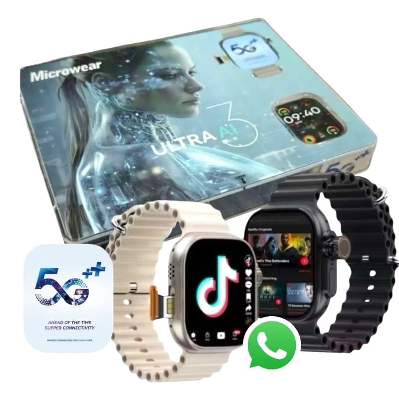 Novo Smartwatch Relogio Celular Chip 5G ultra 3 AI NFC 2RAM serie 10 relógio inteligente de 49mm Original Microwear