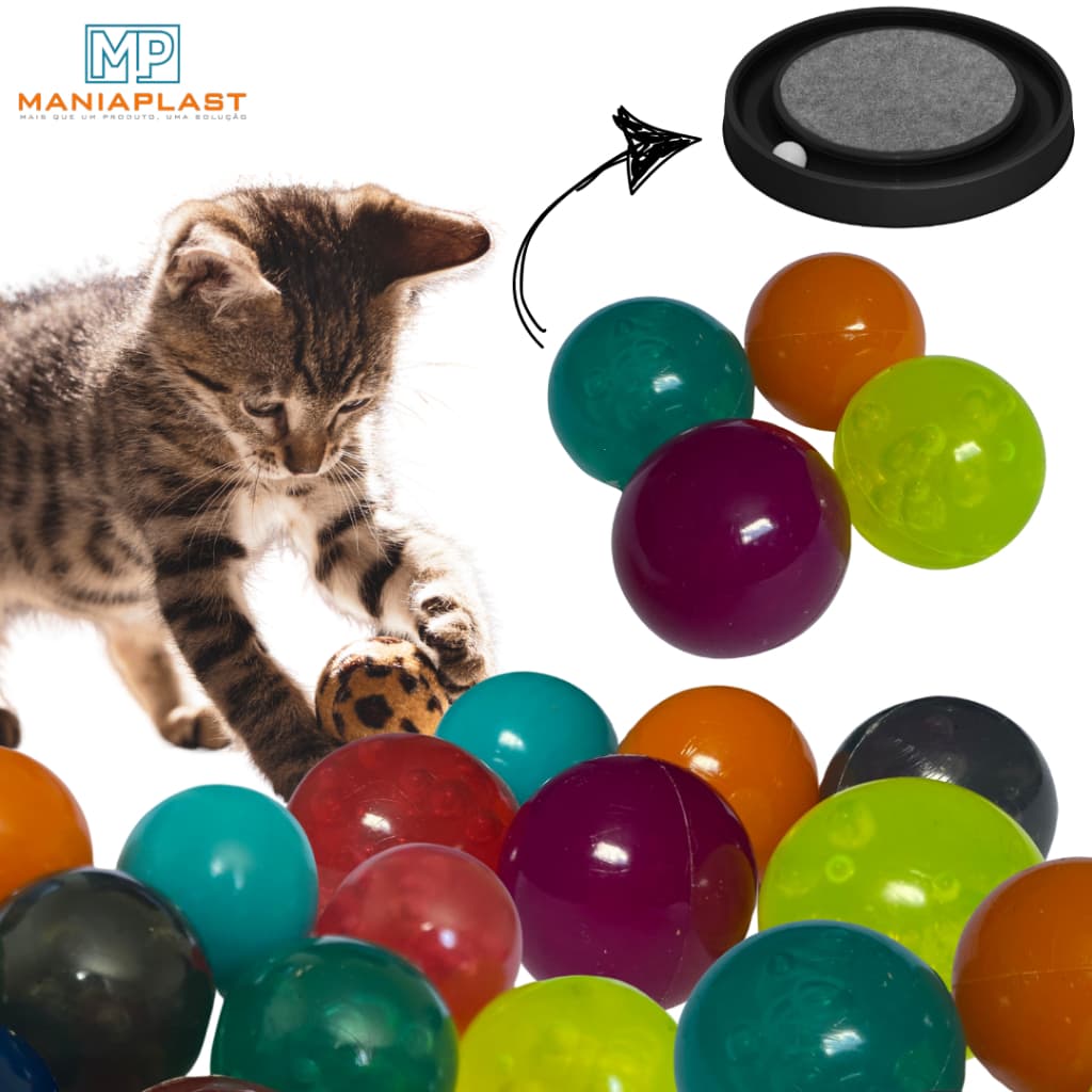 Bolinha Arranhador Redondo para Gato Refil Kit Colorido Variações
