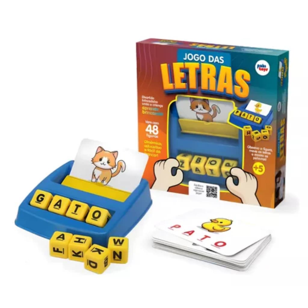 Jogo Das Letras Brinquedo Educativo Pedagógico Forma Palavras Pakitoys
