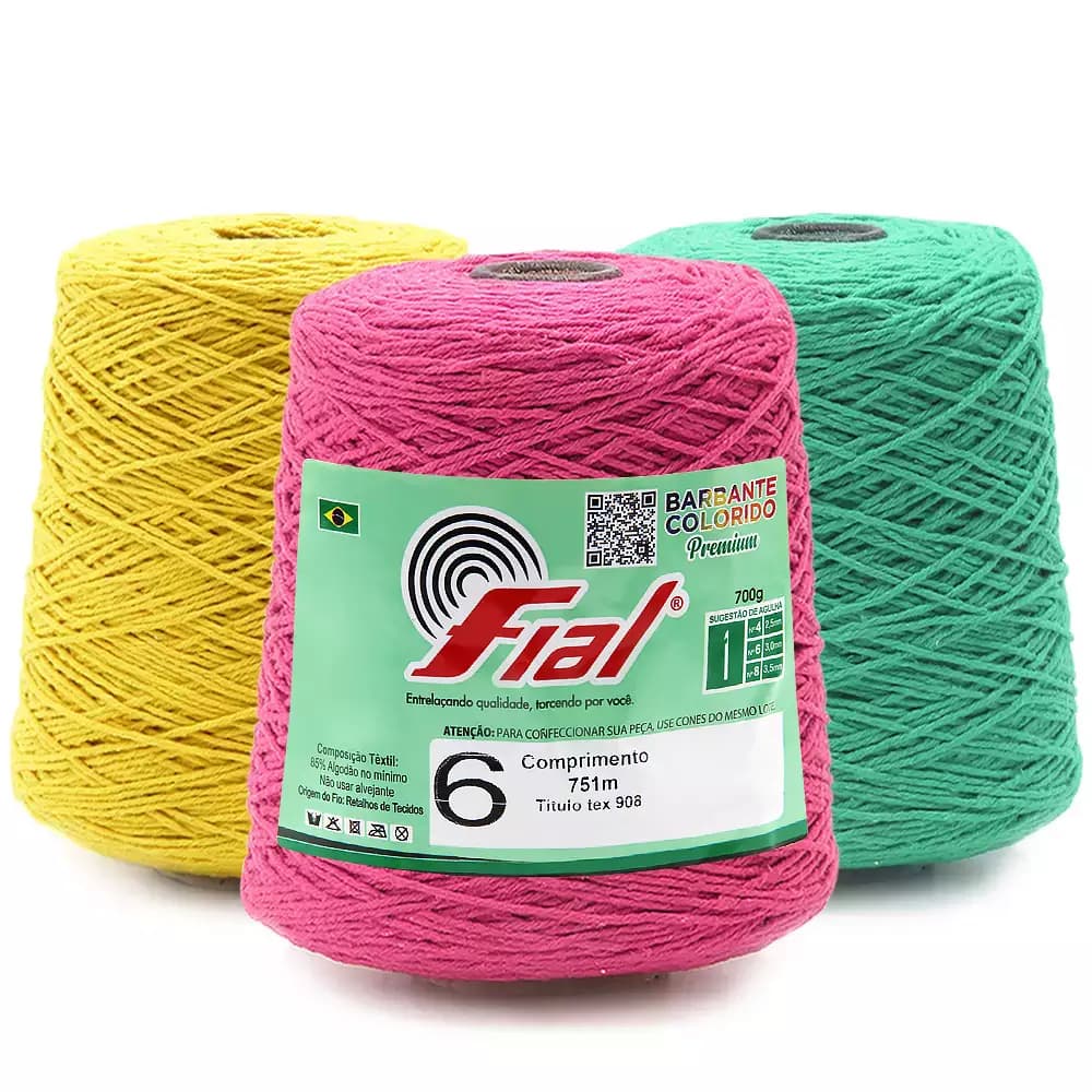 Barbante Fial Premium- 700 gramas - Fial para croche