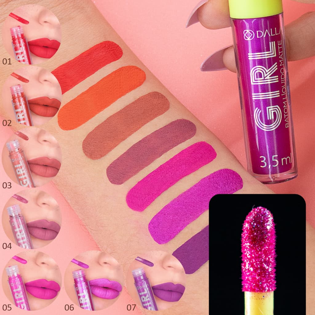 Batom Líquido Matte Com Manteiga de Karitê 3,5ml Girls Just Wanna Have Fun Dalla