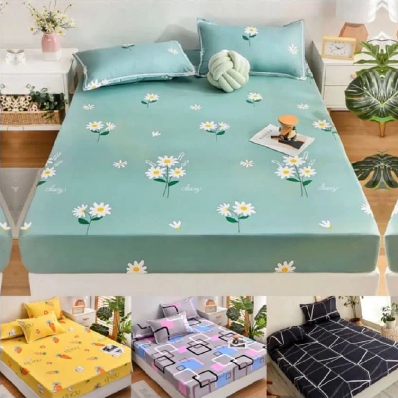 Kit Jogo Lençol Cama Com Elástico Roupa De Cama Estampado Barato / Solteiro /Casal / Queen / King