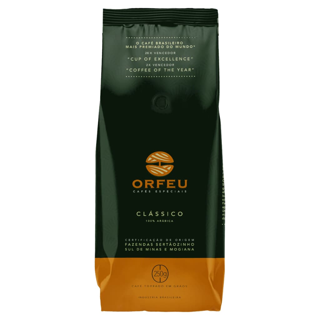 Café Orfeu Clássico Torrado Em Grãos - Pacote 250g