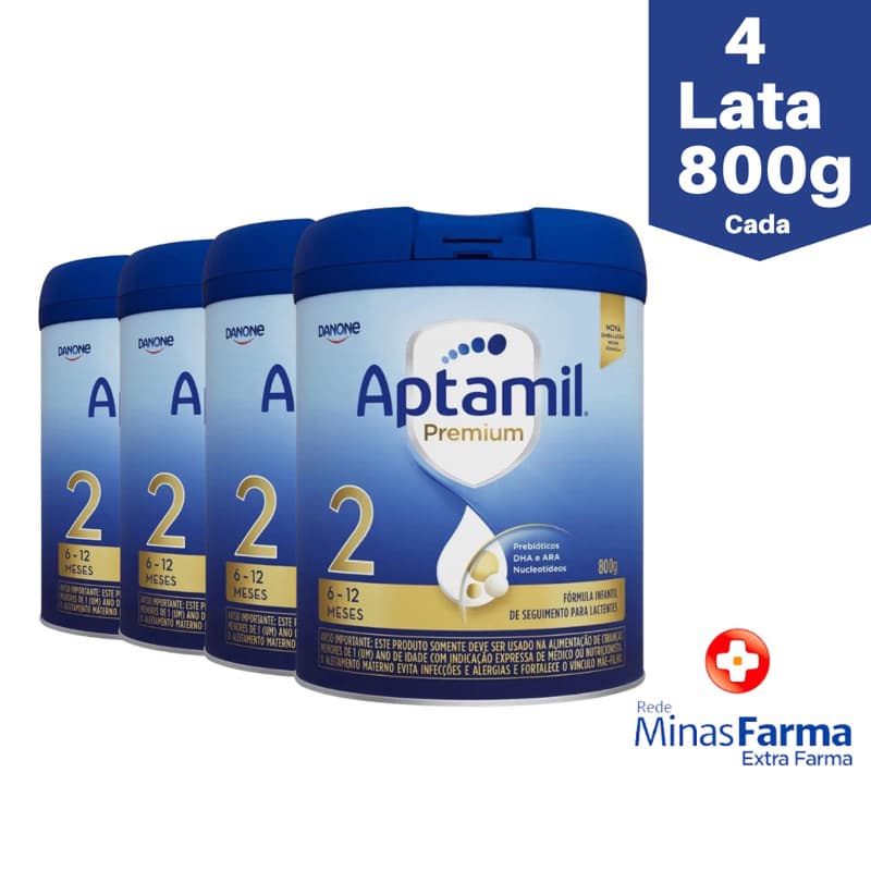 Fórmula Infantil Em Pó Danone Aptamil Premium 2 Lata 800g Leite Em Pó