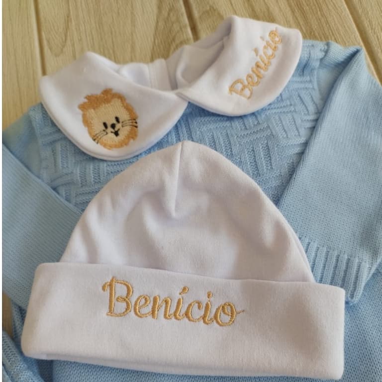 Kit 3 peças maternidade body + touca + luvas Personalizada bebê menino menina para saída maternidade