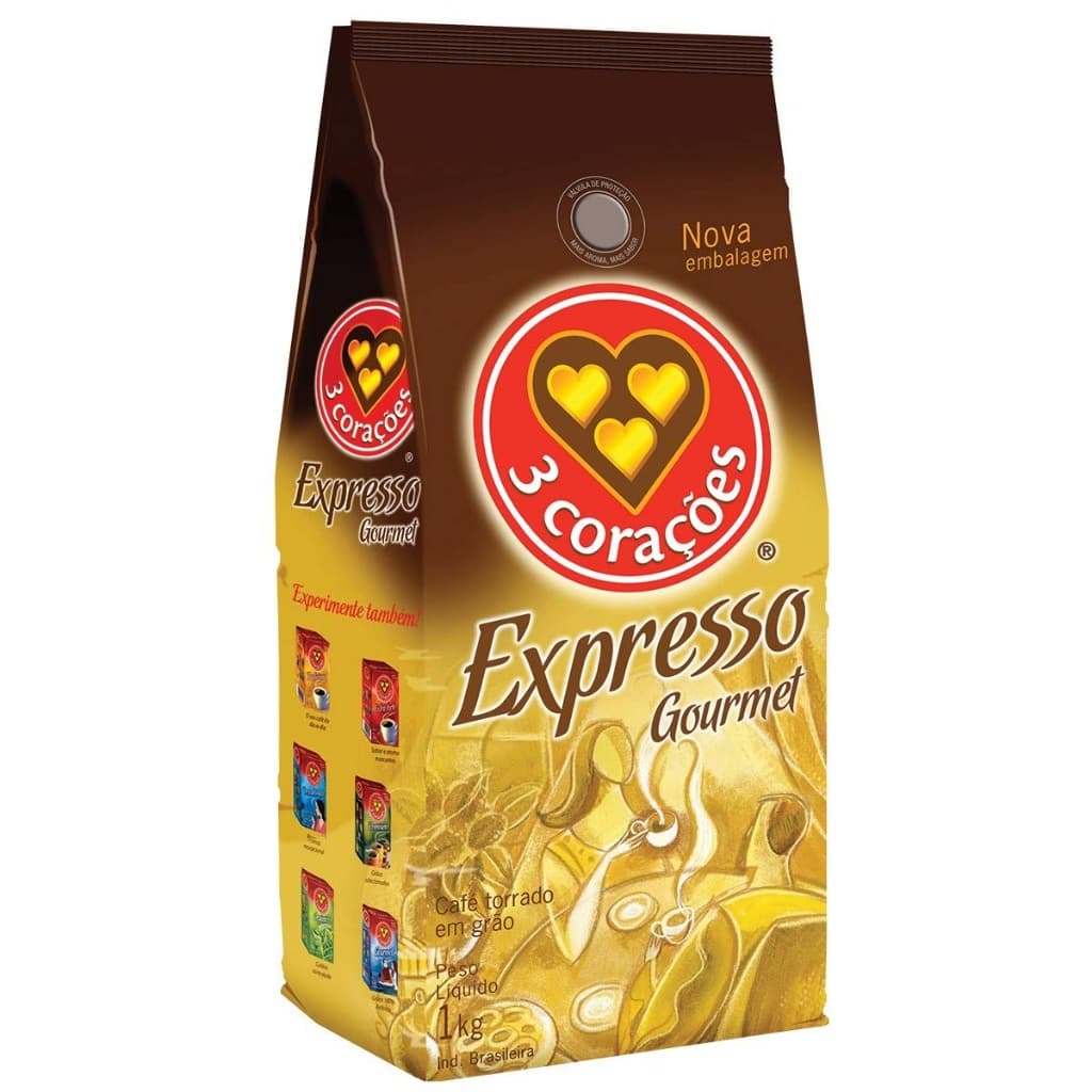 Café Em Grãos Gourmet Expresso 3 Corações Abic - 1kg - 100% Arábica
