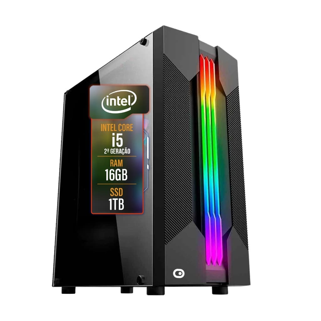 Computador Gamer 2Eletro Chroma, Intel Core i5, 16GB RAM, SSD 1TB, Fonte 500W - PG2E-1004CH