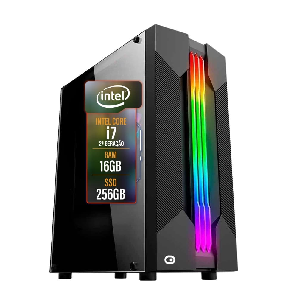 Computador Gamer 2Eletro Chroma, Intel Core i7, 16GB RAM, SSD 256GB, Fonte 500W - PG2E-1005CH