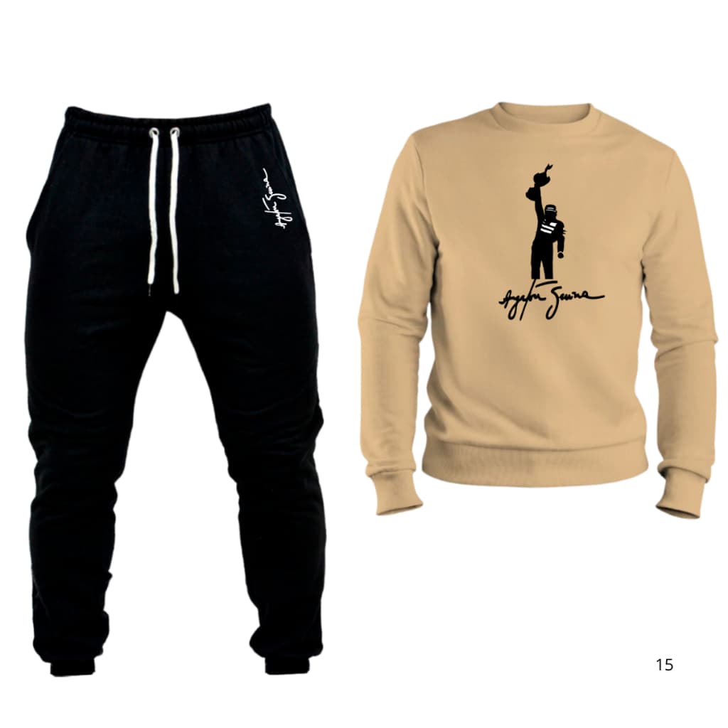Conjunto moletom quentinho Ayrton Senna + Calça moletom quentinha modelo masculino