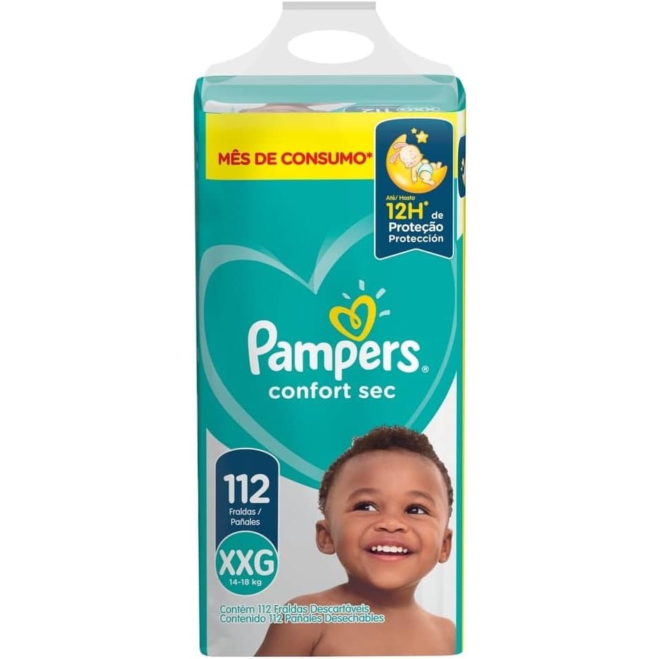 Fraldas Pampers Confort Sec XXG 112 Unidades, Pampers