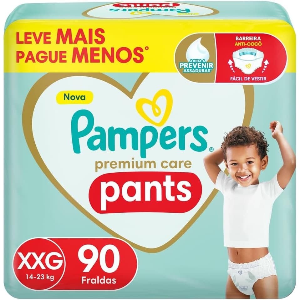 Fralda Pampers Pants Premium Care XXG - 90 fraldas