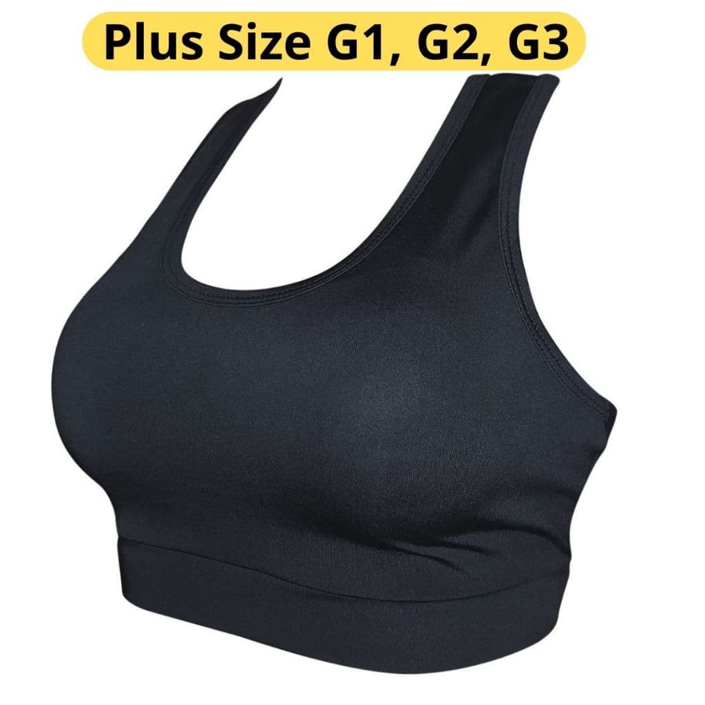 Top Academia Plus Size moda feminina alta sustentação  Tecido grosso Roupas Fitness Esportes