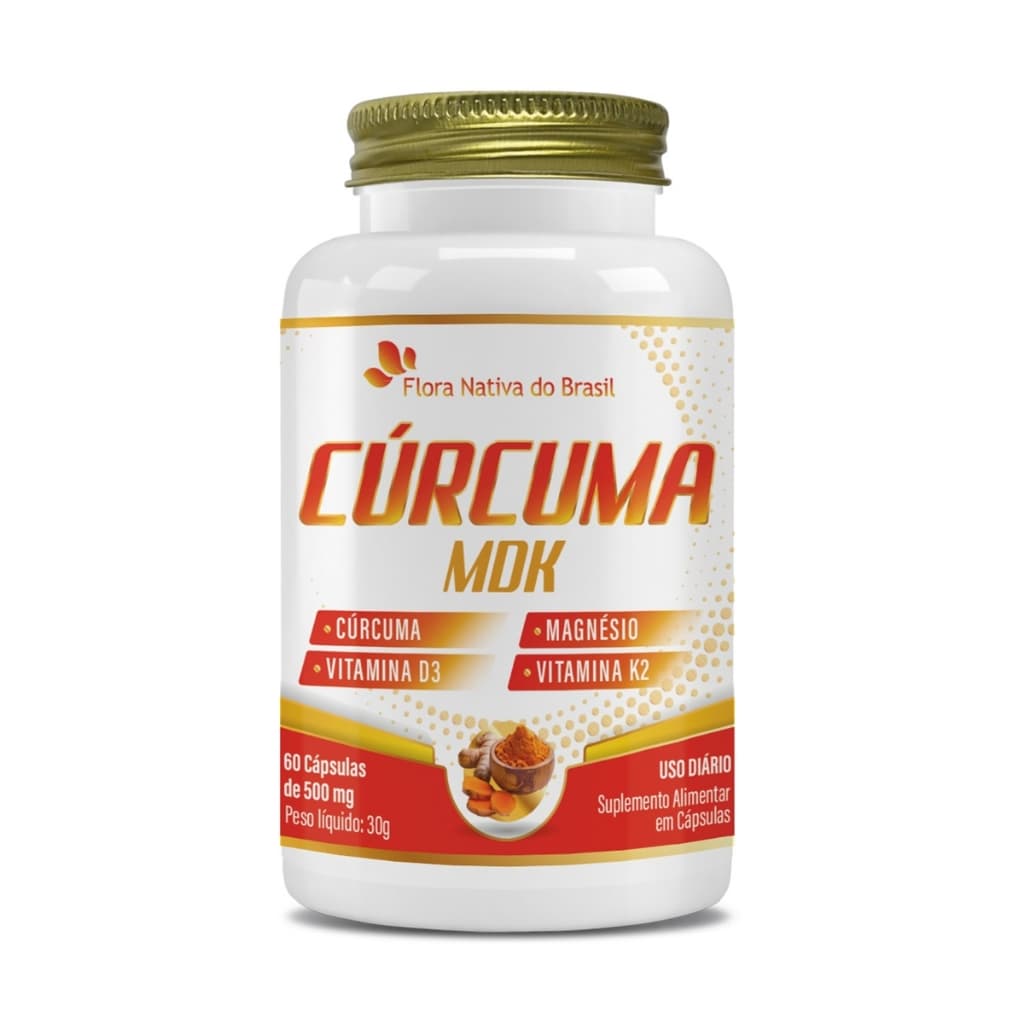 Cúrcuma Mdk+ Magnésio + Vitamina D3 + Vitamina K2 60 Cápsulas