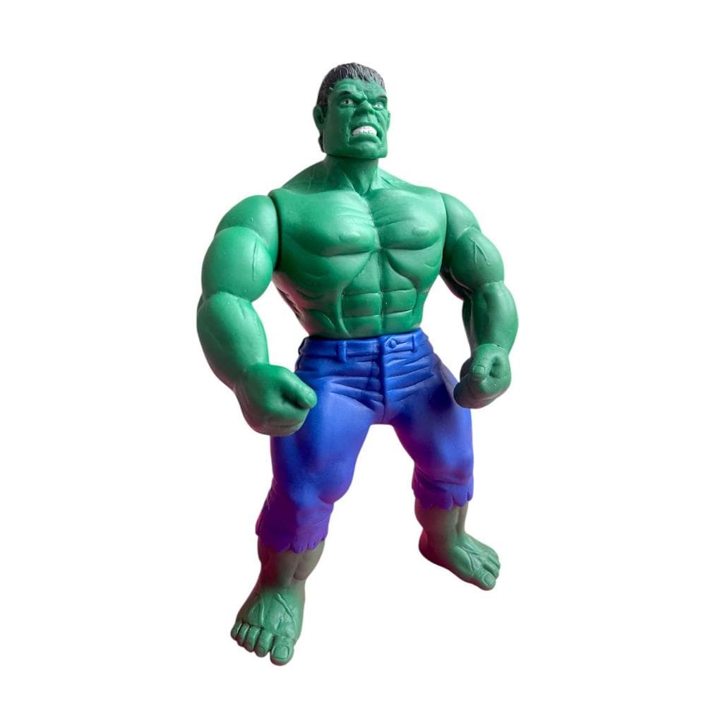 Boneco Estilo Hulk 26cm feito em pvc plástico pintura artesanal cor verde Articulado braço per cabeça cintura