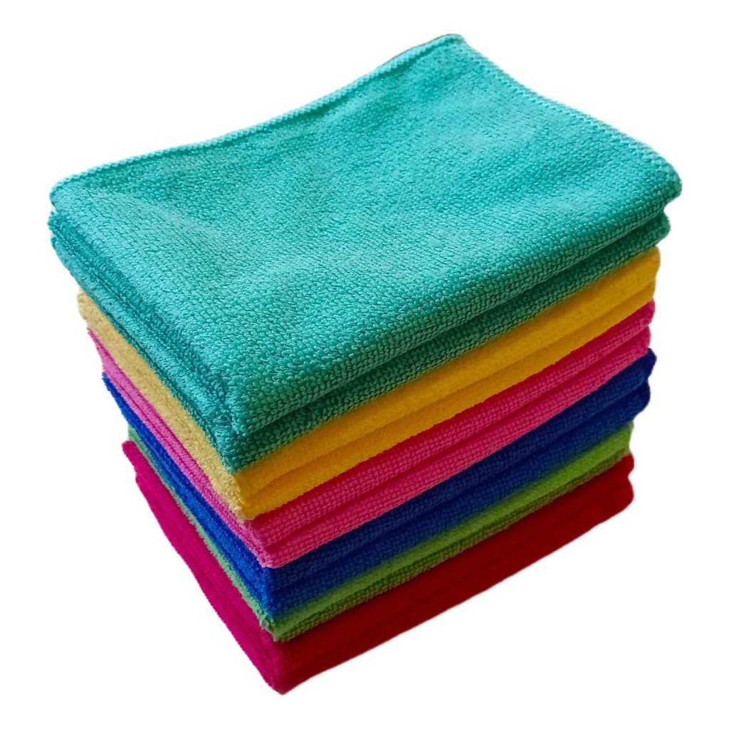 Kit até 10 Pano Microfibra 35x55cm Limpa Carro Vidro Prato Pia Limpeza Flanela Multiuso