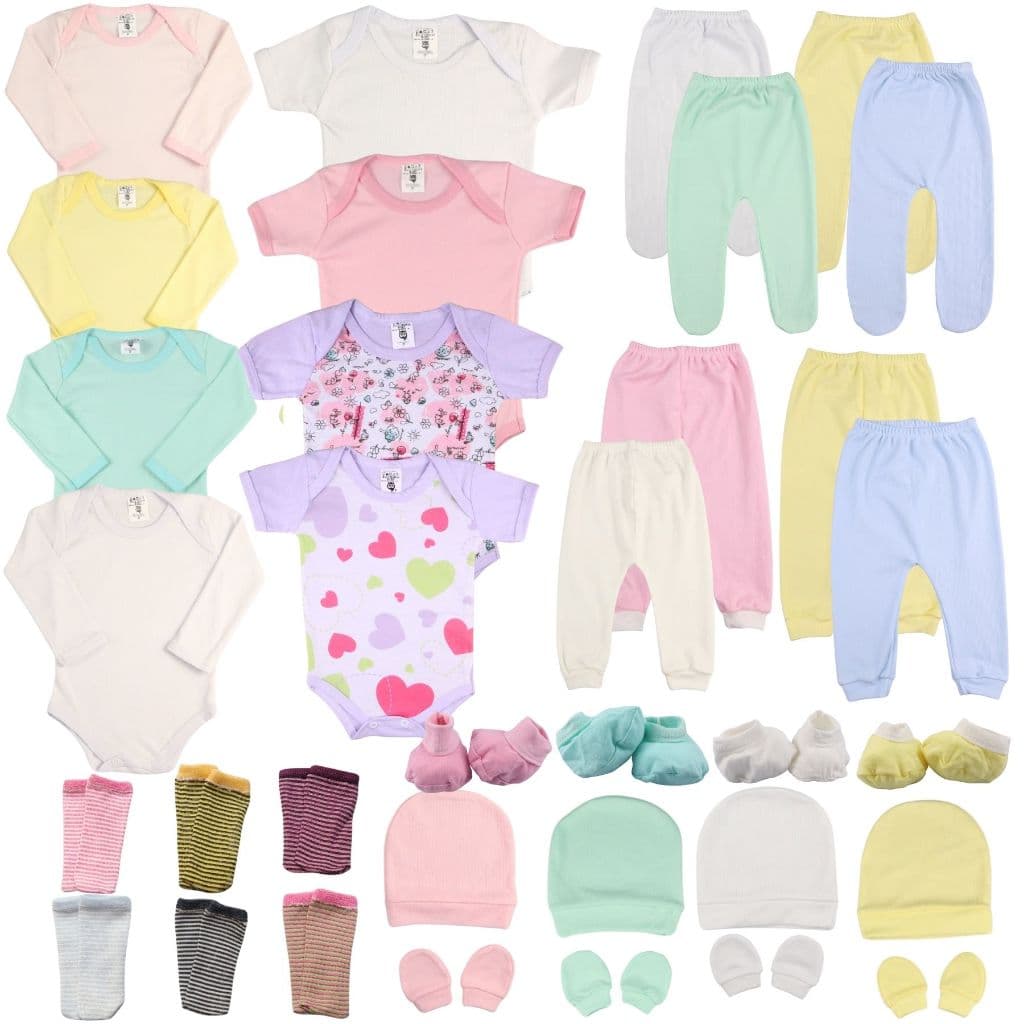 Kit Enxoval Bebê 34 Peças Bebê Menino Menina Maternidade 100% Algodão